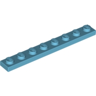 Lego destička 1x8, azurová střední (6074793)